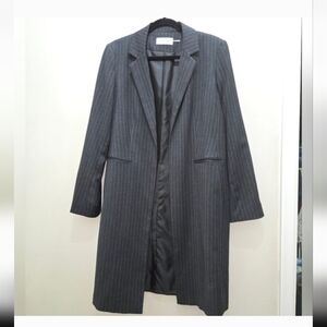 Calvin Klein Oversize Charcoal Pinstripe Jacket Womens Large NWOT